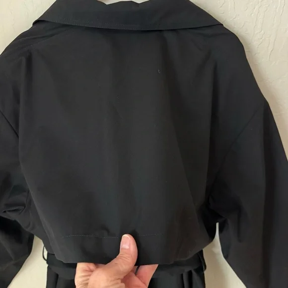 NWT IRO Foxton Long Black Trench Coat Belted Oversized 100% Cotton Poplin 36/S - Picture 13 of 15